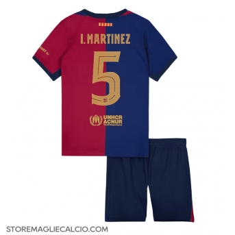 Barcelona Inigo Martinez #5 Maglia Gara Casa Repliche 2024-25 Bambino Maniche Corte